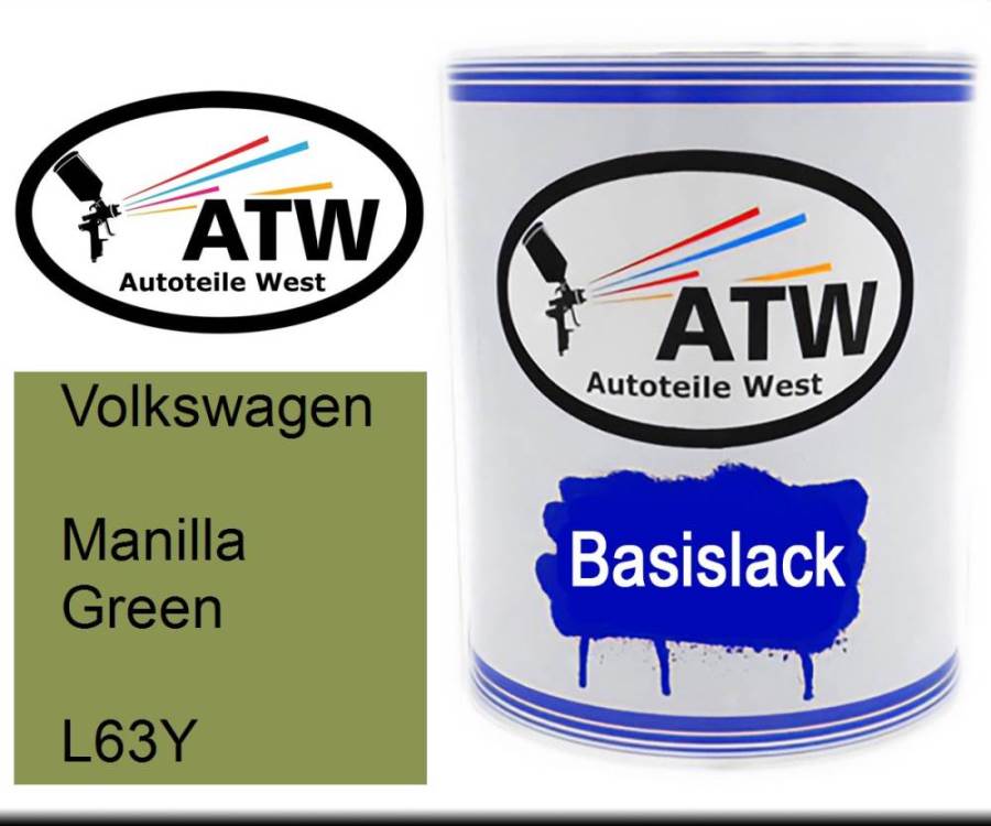 Volkswagen, Manilla Green, L63Y: 1L Lackdose, von ATW Autoteile West.